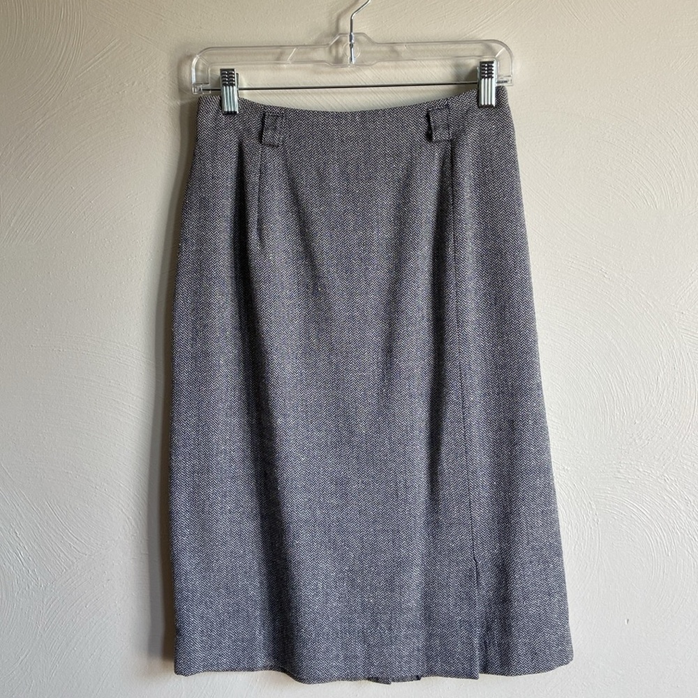 Vintage Talbots TWEED HERRINGBONE  SKIRT Wool/Silk Blend Size 8